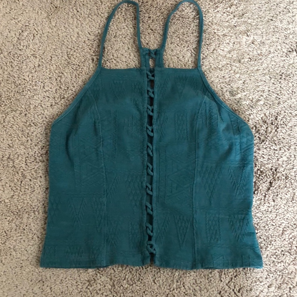 URBAN OUTFITTERS TEAL OPEN TANK TOP